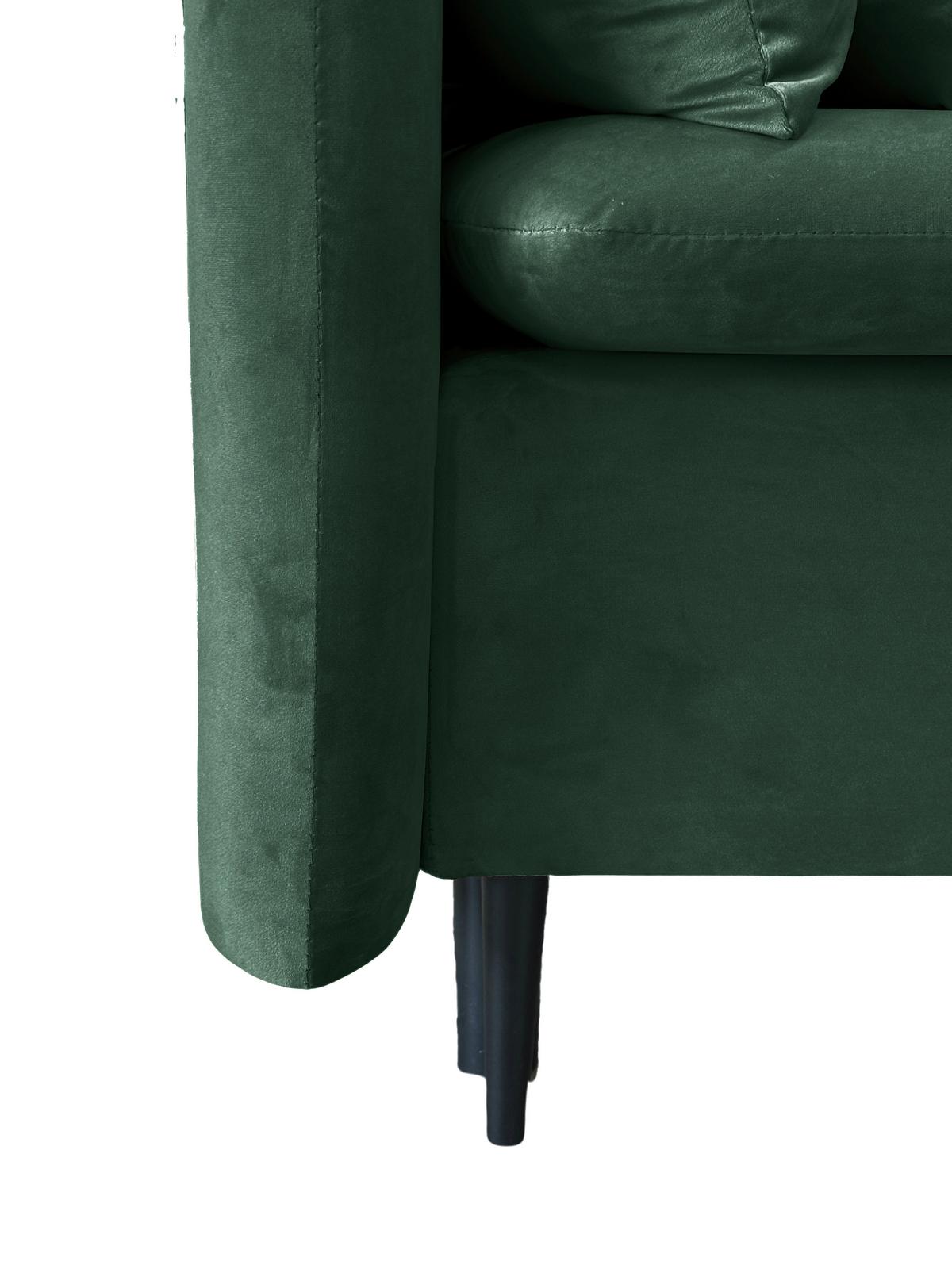 Schlafsofa Mit Bettkasten Orlando Grün B: 220 Cm - Schwarz/Grün, Design, Textil (220/96/102cm) - MID.YOU