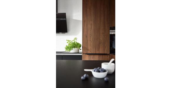 Einbauküche Riga Frei Planbar Modern, Grifflos - Eichefarben/Schwarz, MODERN, Holzwerkstoff - Vertico