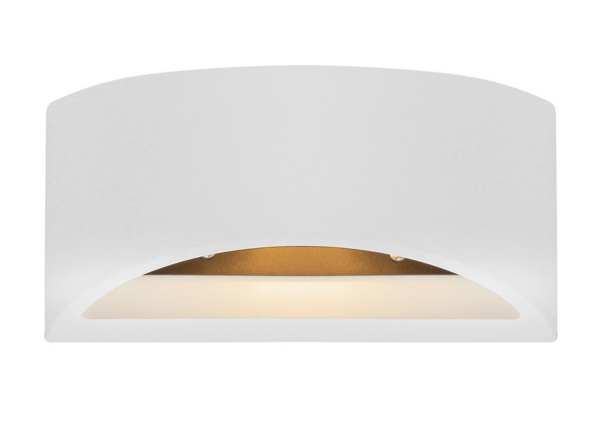 Wandleuchte 1-Flammig Indoor Weiß - Weiß, Design, Naturmaterialien (20/8,8/12cm) - Globo