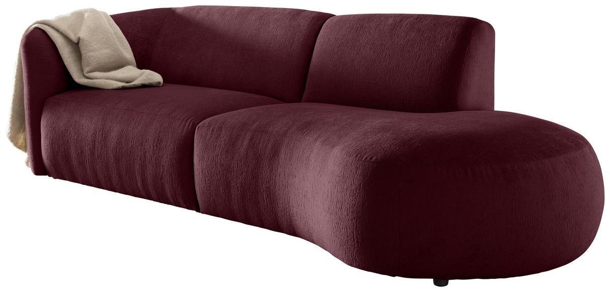 Ecksofa Jesi, Bordeaux S: 238x107 Cm - Bordeaux/Schwarz, MODERN, Textil (238/107cm) - Livetastic