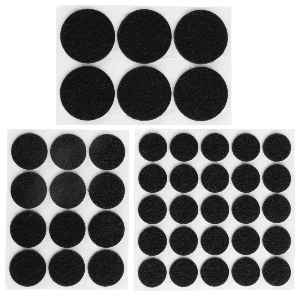 Filzgleiter-Set Versch. Größen 43--Teilig. Schwarz Selbstklebend - Schwarz, KONVENTIONELL, Textil (1cm)