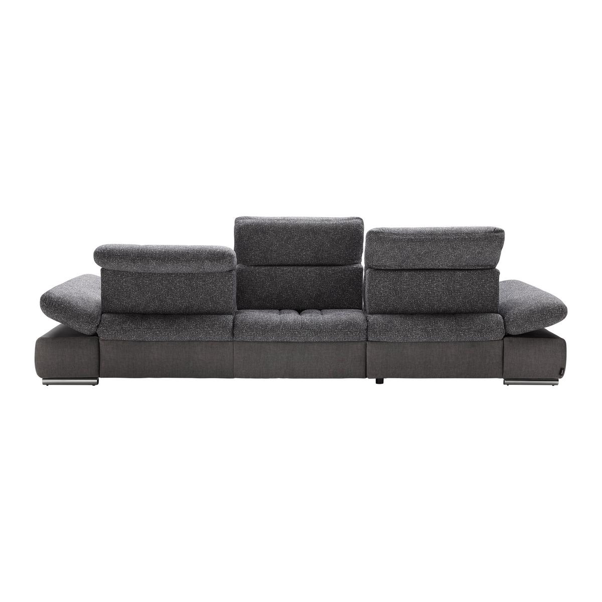 Rohová sedačka SANFINO, ľavá, grafitová / sivá - sivá/grafitová, Konventionell, kov/drevo (199/79-96/305cm) - Premium Living
