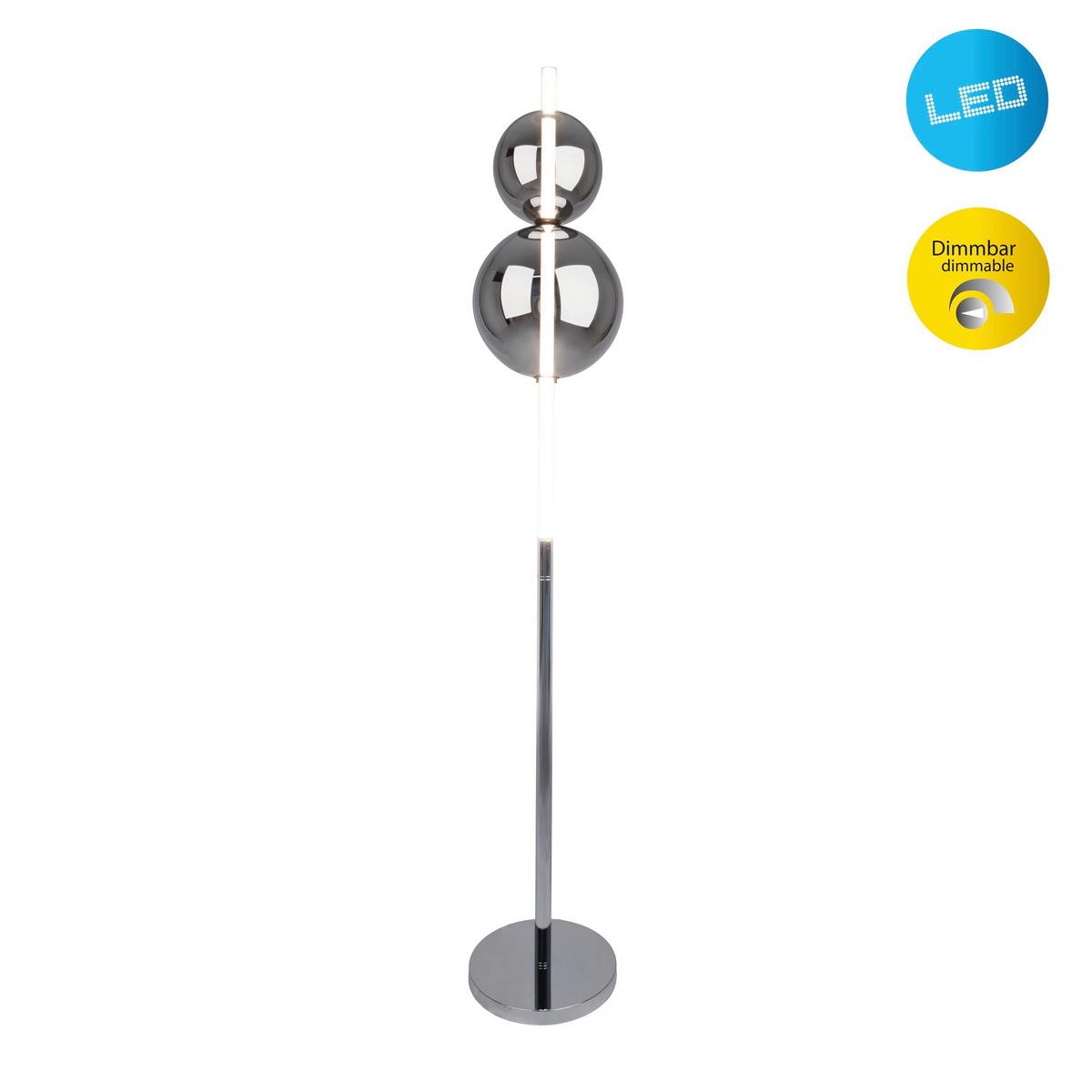 Led-stehleuchte 2072042 Nova - Chromfarben, Design, Glas/Metall (25/149,7cm) - Näve