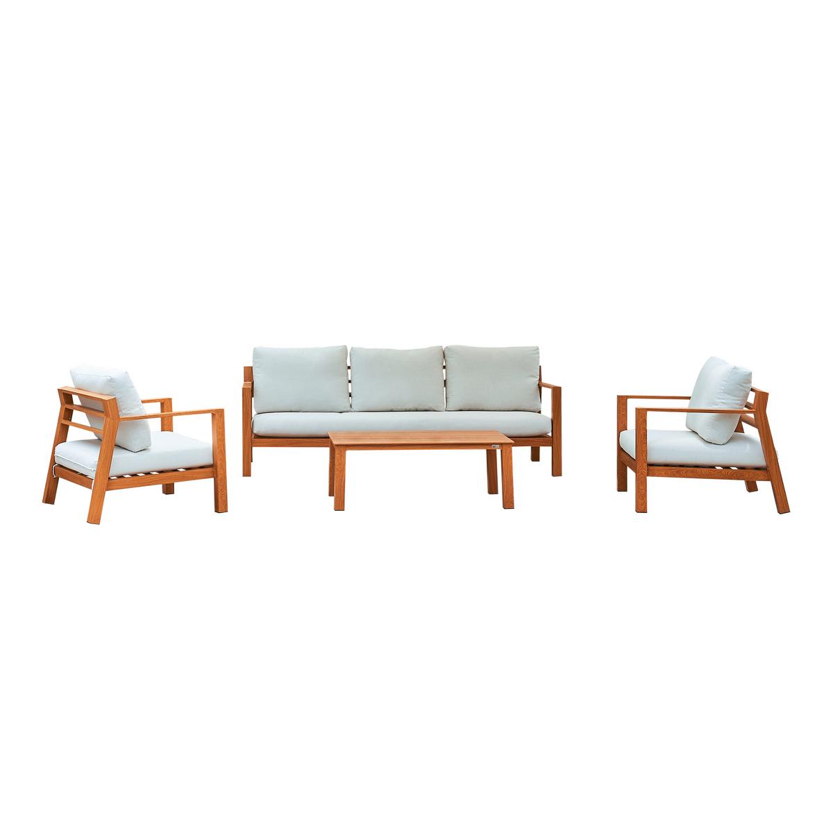 Dining-Loungeset Orla - Eichefarben/Braun, MODERN, Metall (223,5/89/73,5cm) - Ambia Garden