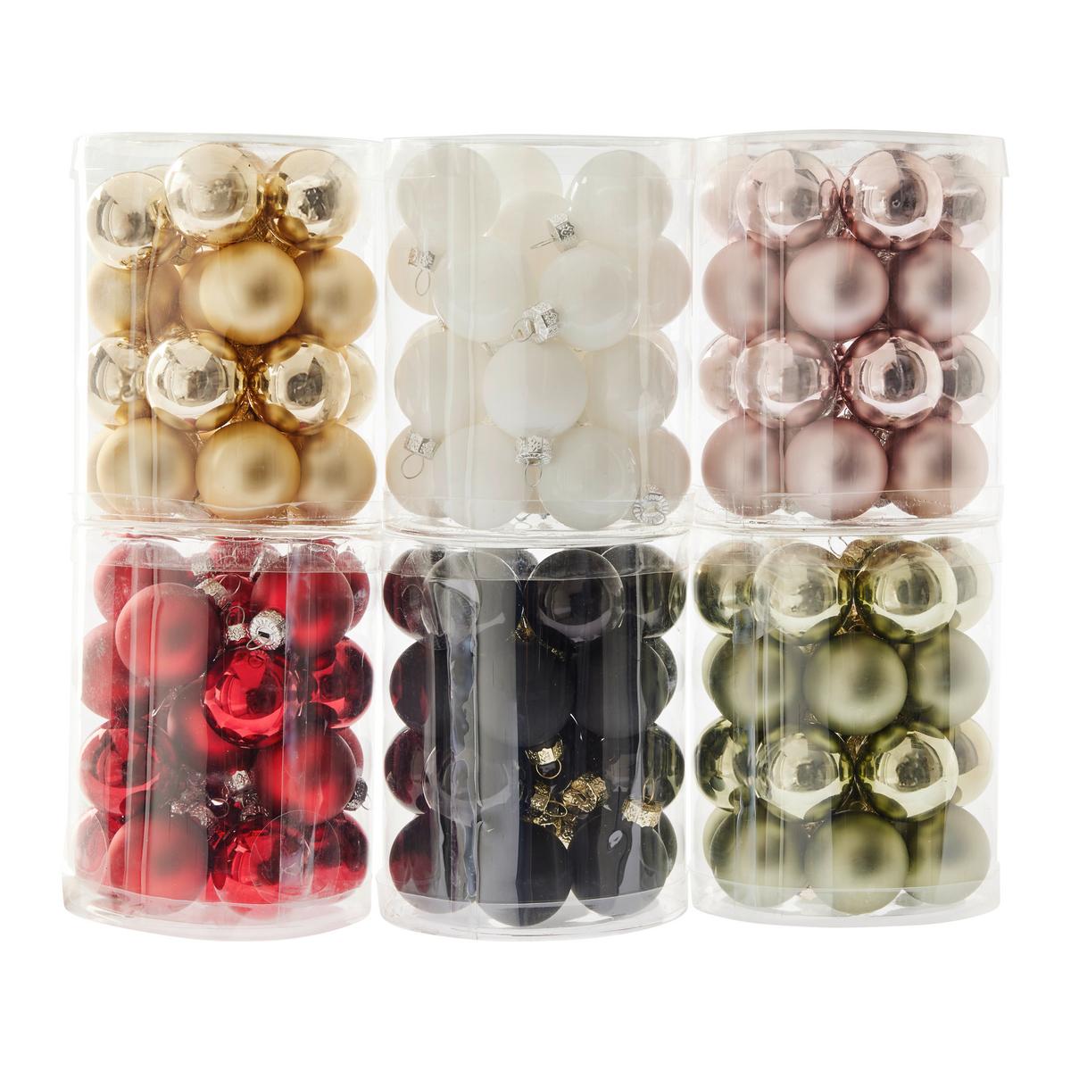 BAŇKA NA VÁNOČNÍ STROMEČEK ANNA I - bílá/černá, Basics, sklo (3cm) - Modern Living