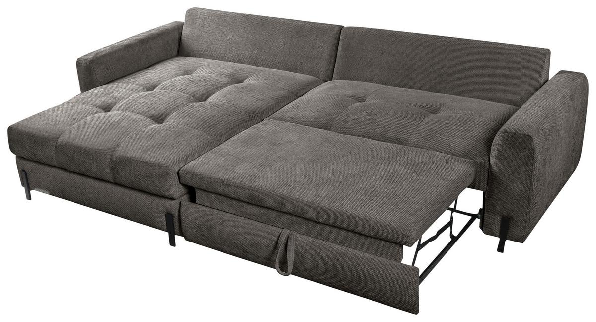 Ecksofa Naomi Graubraun/Schwarz, 162 cm - Graubraun/Schwarz, Design, Textil (162/265cm) - MID.YOU