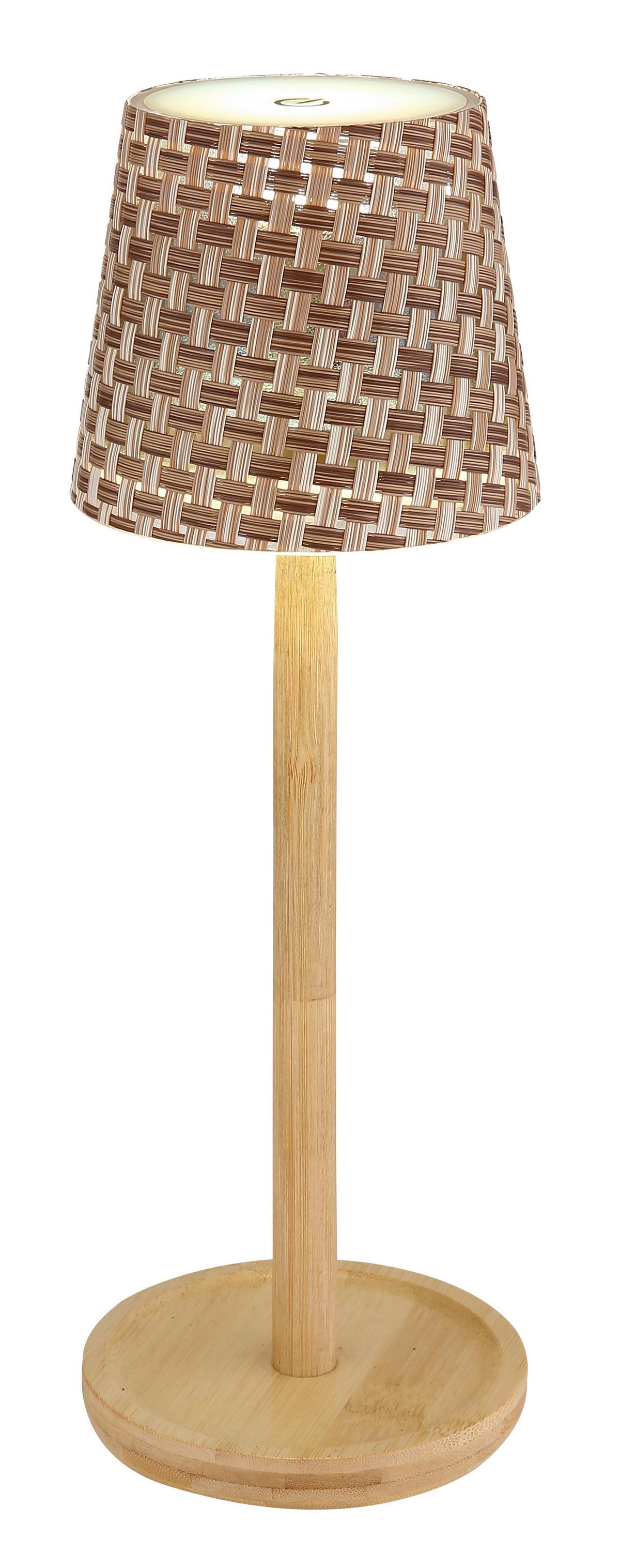Akku-Tischleuchte 58438bas Rids für Flaschenhals - Opal/Naturfarben, Natur, Holz/Kunststoff (11/33cm) - Globo
