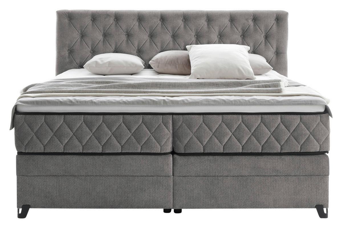 Boxspringbett Carmen A Grau 180x200 Cm - Türkis/Grau, KONVENTIONELL, Holz/Holzwerkstoff (180/200cm) - James Wood