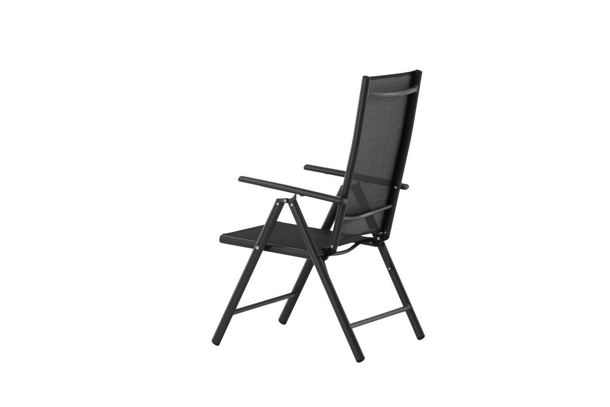 Gartensessel-Set 2-Tlg. Break Metall/Textil - Schwarz, KONVENTIONELL, Kunststoff/Textil (55/108/62cm) - Gardenson