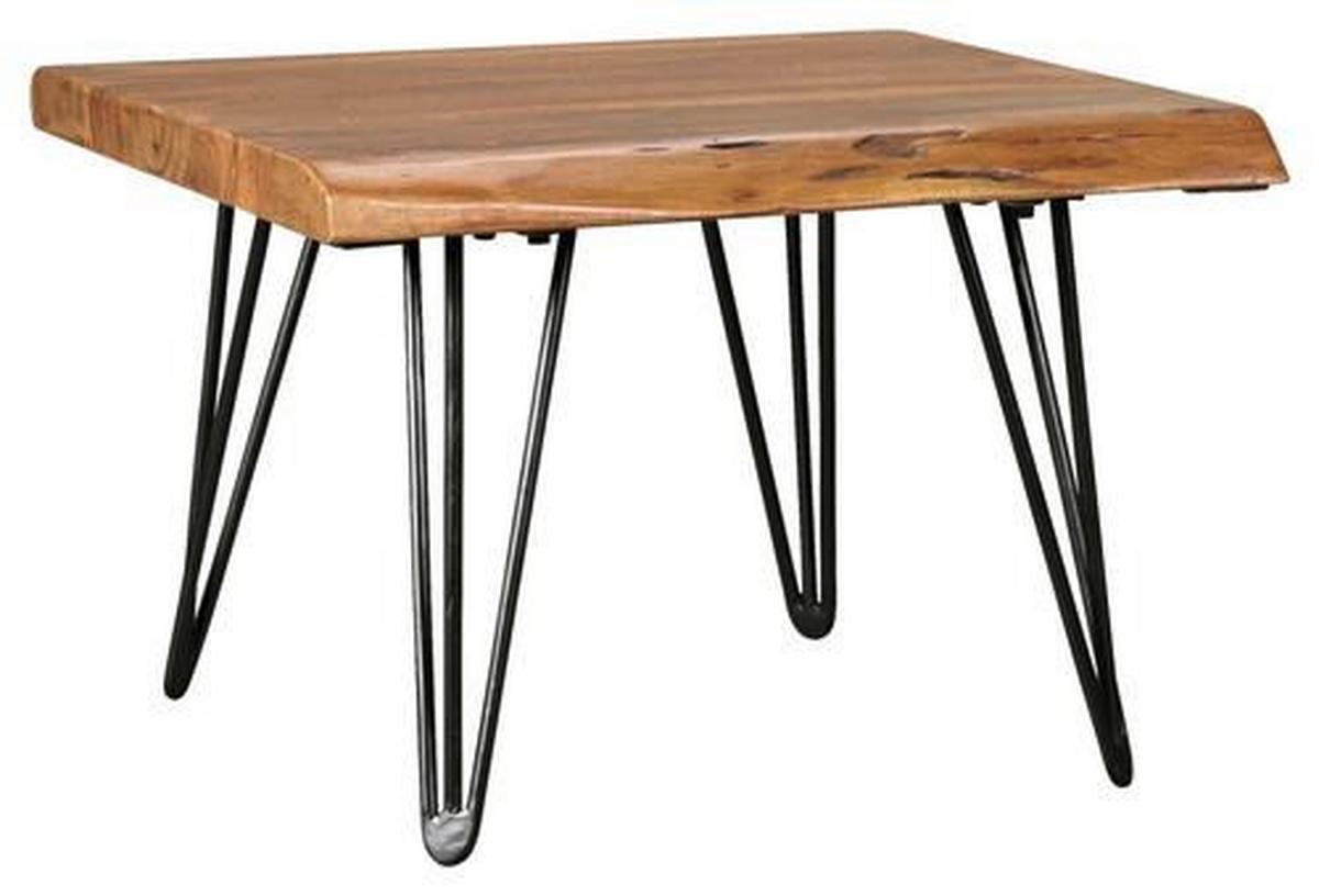 Konferenčný stolík MAHILO masív - čierna/farba indického palisandra, Design, kov/drevo (56/51/38cm) - MID.YOU