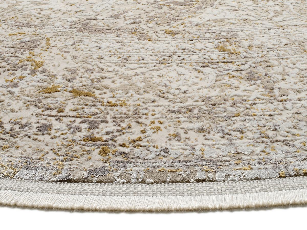 Webteppich Avignon Goldfarben/Beige Rund Ø 240 cm - Beige/Goldfarben, Design, Textil (240cm) - Dieter Knoll
