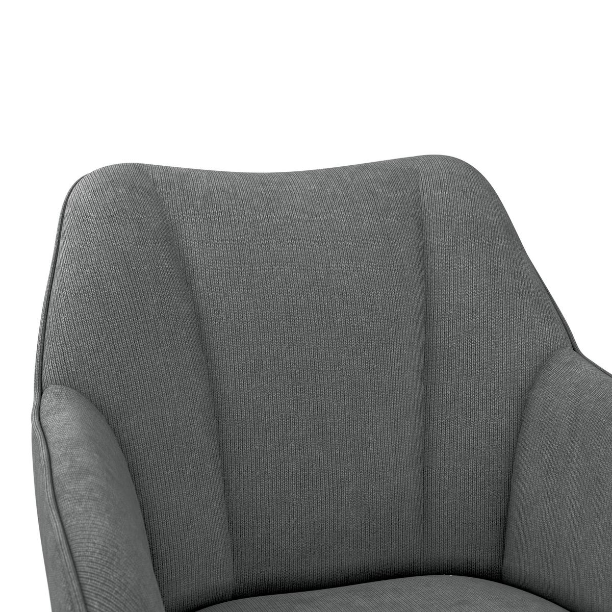 Armlehnstuhl Caro grau gepolstert - Schwarz/Grau, KONVENTIONELL, Holz/Textil (55/83/61cm) - Nedis SmartLife