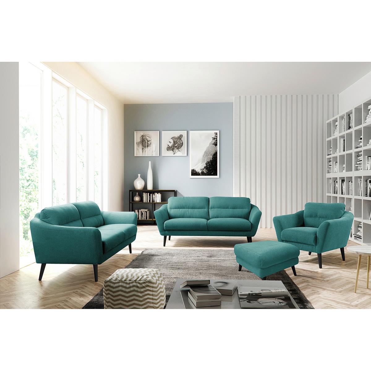 Hocker Tromso Türkis B: 61 Cm - Türkis/Schwarz, Design, Textil (61/49/65cm) - Livetastic