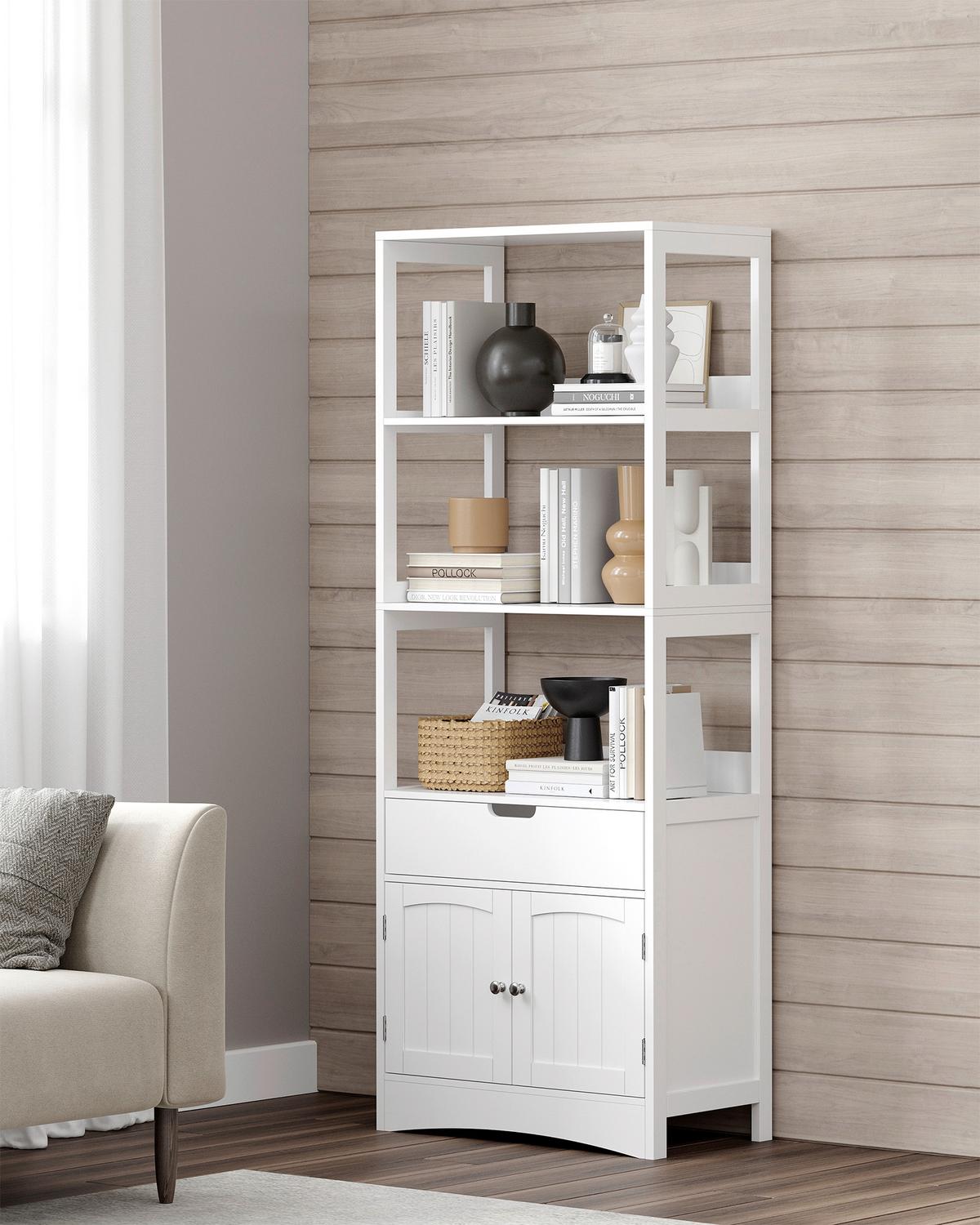 Hochschrank Floor Cabinet - Weiß, MODERN, Holzwerkstoff (60/154/32,5cm) - MID.YOU