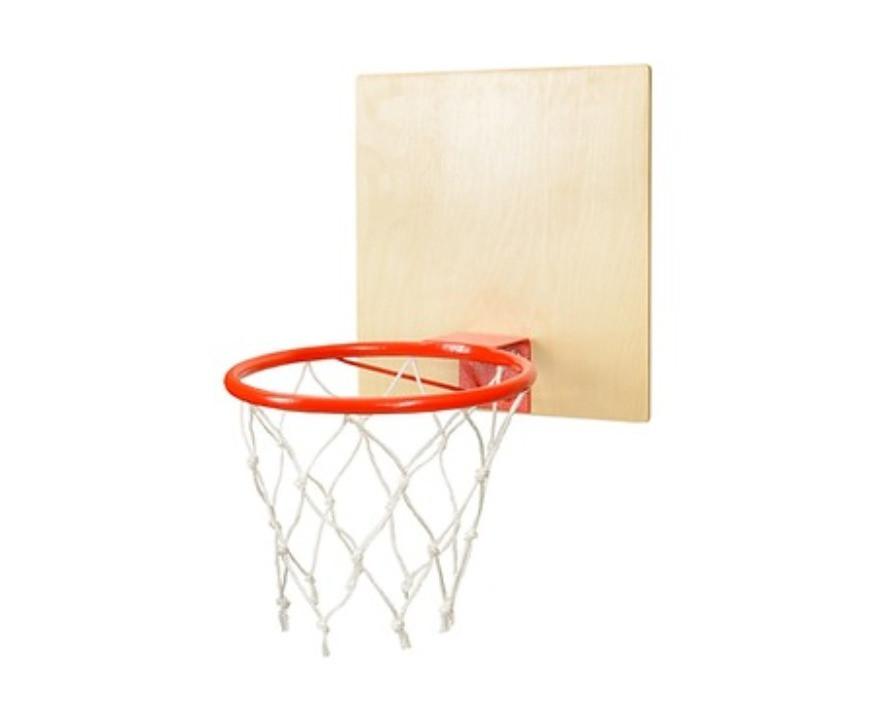 Basektballkorb mit Netz und Platte - Birkefarben, Basics, Holz (38/38cm) - CLIFF