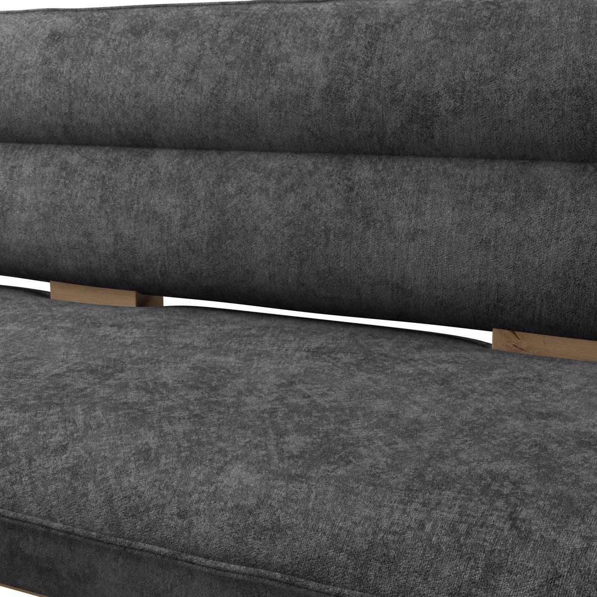 Eckbank Beluna Ii Webstoff Schwarz, B: 170cm - Eichefarben/Schwarz, KONVENTIONELL, Holz/Textil (170/192cm) - James Wood