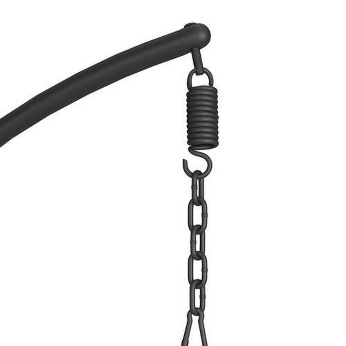 ZÁVESNÉ KRESLO NANCY - krémová/tmavosivá, Modern, kov/textil (105/196/120cm) - Bessagi Garden