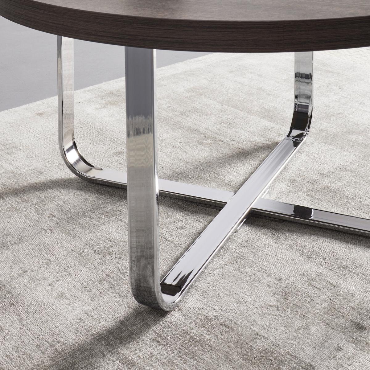 Konferenčný stolík CARL farby dubu - farba duba/chrómová, Modern, kov/drevo (80/80/42cm) - Bessagi Home