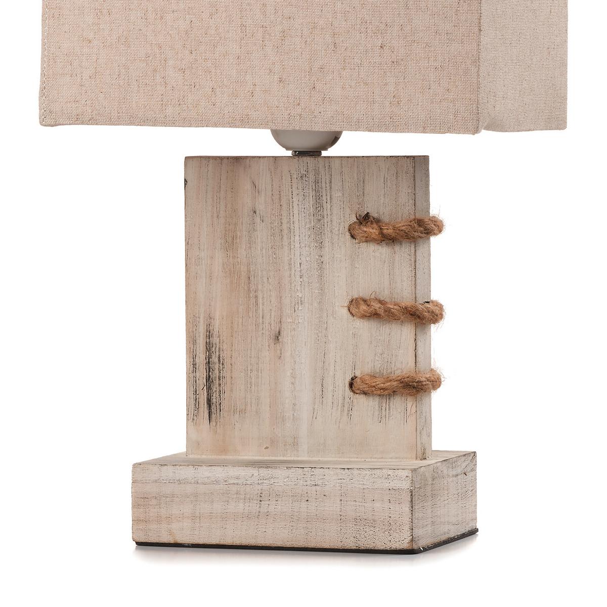 Nachttischleuchte 5037/l - Beige, Natur, Holz/Textil (22/15/33cm)