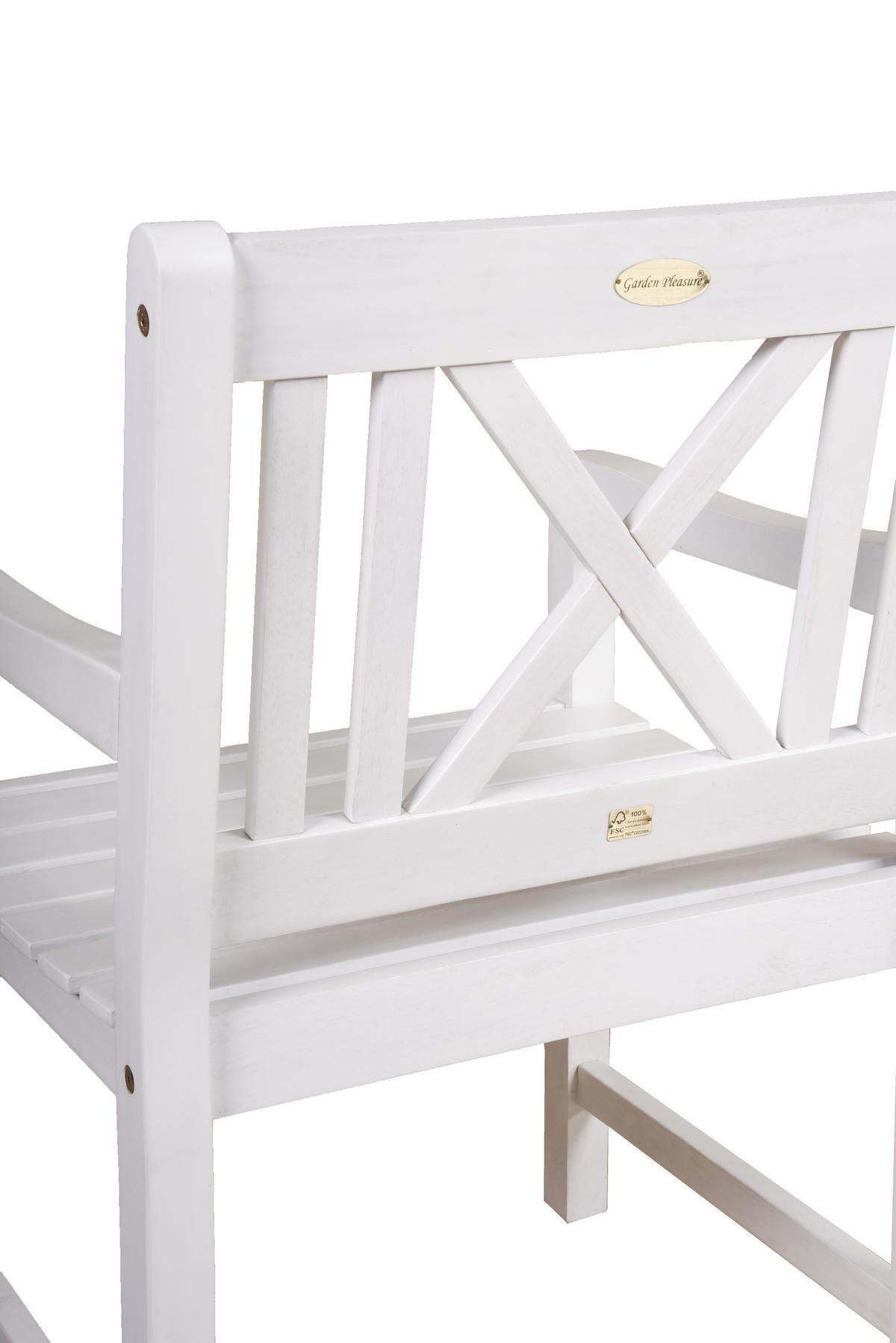 Gartensessel Malmö Eukalyptusholz - Weiß, MODERN, Holz (59/89/58cm) - Gardenson