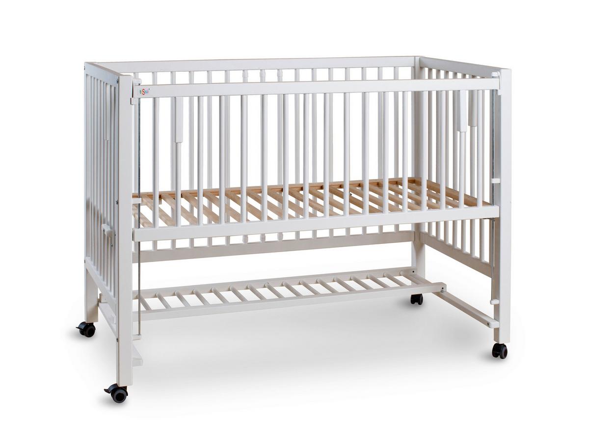 Beistellbett Weiß - Weiß, Basics, Holz (124/90/64cm) - tiSsi