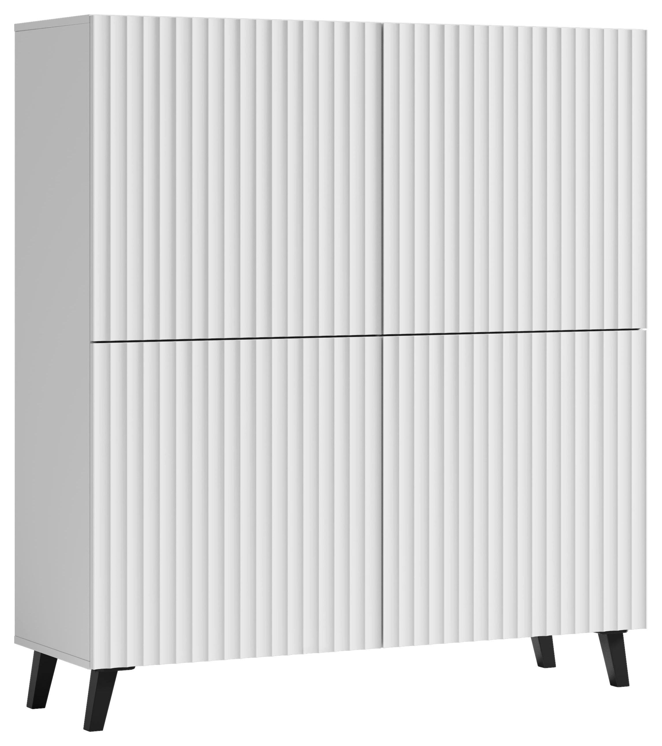 Vysoká komoda PHUKET š: 120 cm - bílá/černá, Design, kompozitní dřevo/plast (120/132/39,1cm) - Livetastic