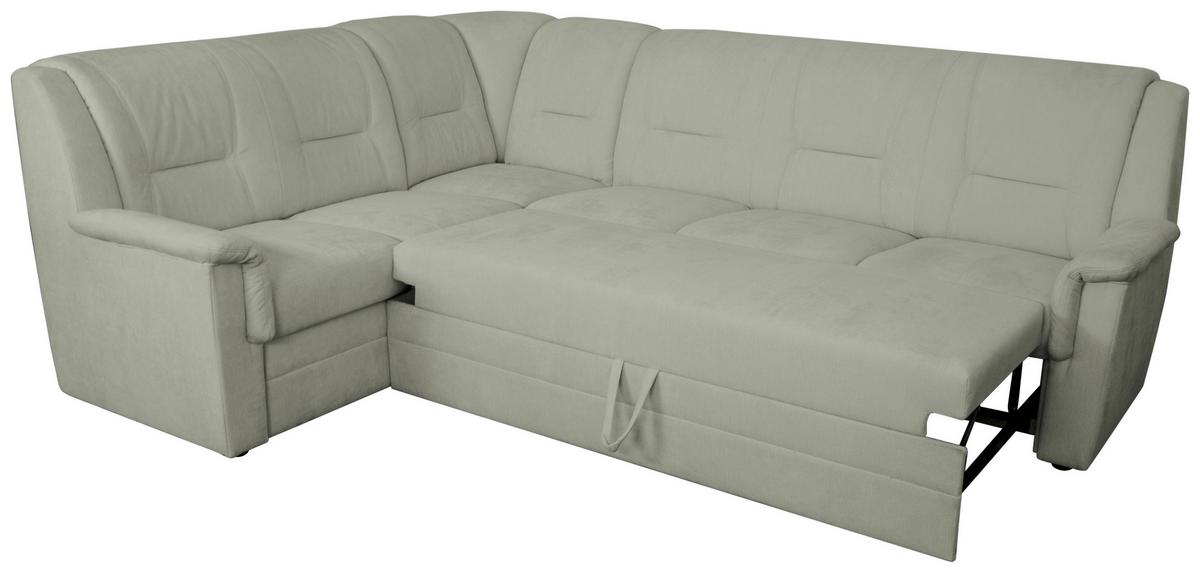 ECKSCHLAFSOFA Rafael, Mintgrün S: 279x224cm - Beige/Schwarz, Trend, Textil (279/224cm)