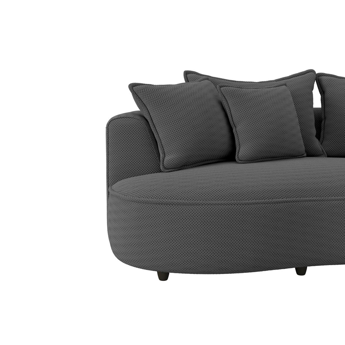 Ecksofa Levi - Anthrazit/Schwarz, MODERN, Textil (287/168cm)