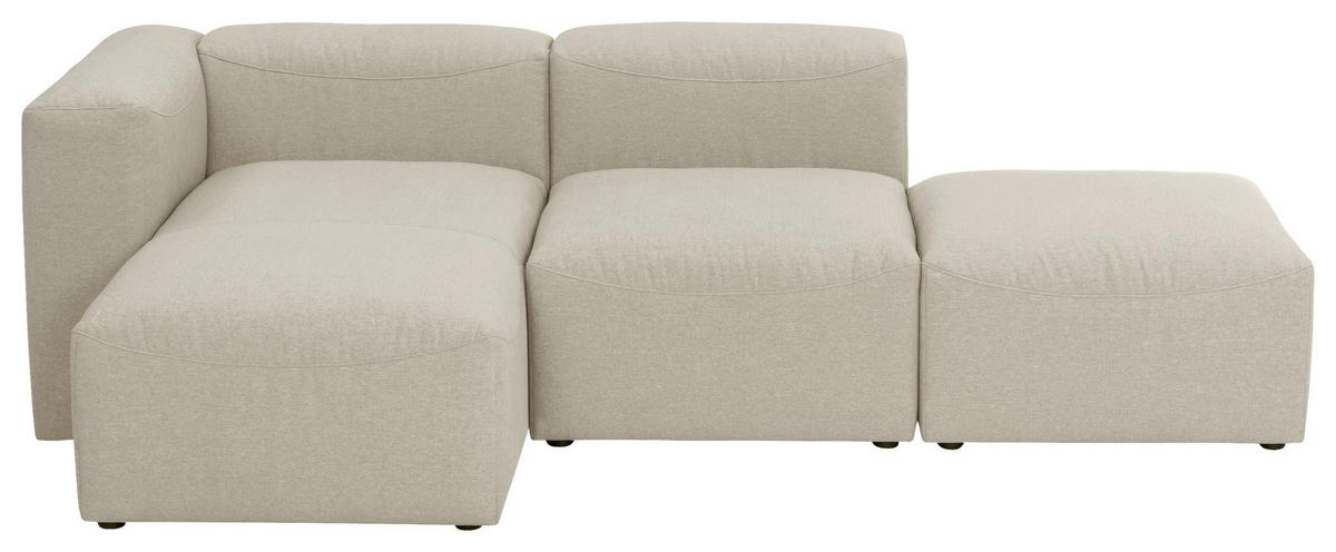Ecksofa Lena Creme Flachgewebe - Creme, Design, Textil (160/250cm) - Max Winzer
