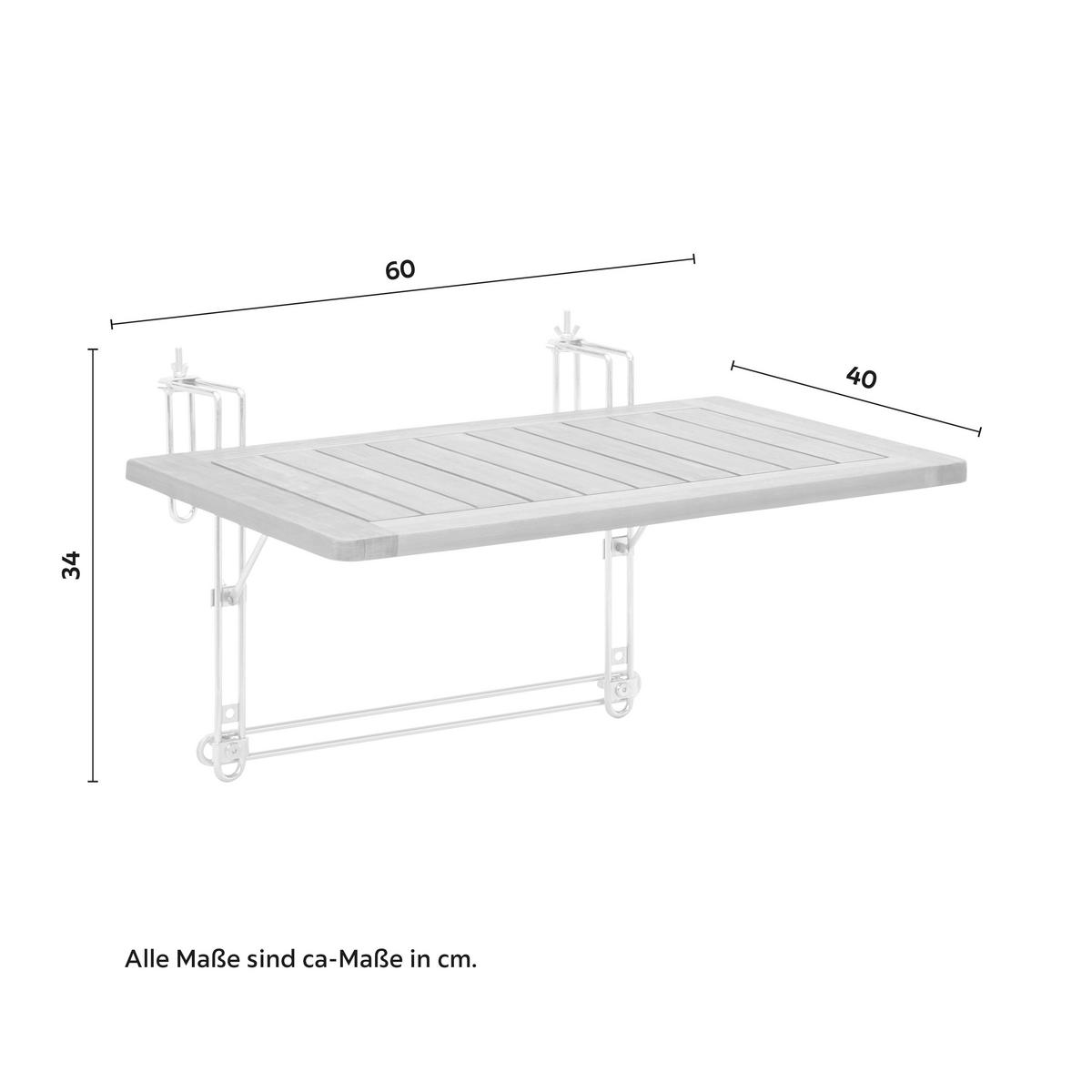 Balkónový stůl Helena - barvy akácie, Moderní, dřevo (60/34/40cm) - Bessagi Garden