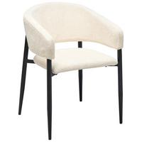 Armlehnstuhl Juliana Beige/schwarz Echtholz-Beine - Beige/Schwarz, LIFESTYLE, Holz/Textil (50/82/59cm) - MID.YOU