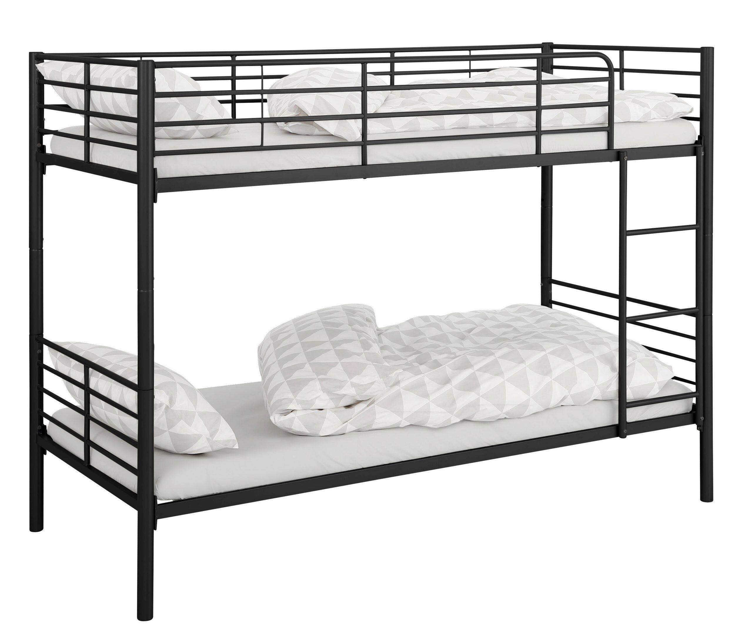ETAGENBETT Rosie Schwarz 90x200cm - Schwarz, Design, Metall (90/200cm) - MID.YOU