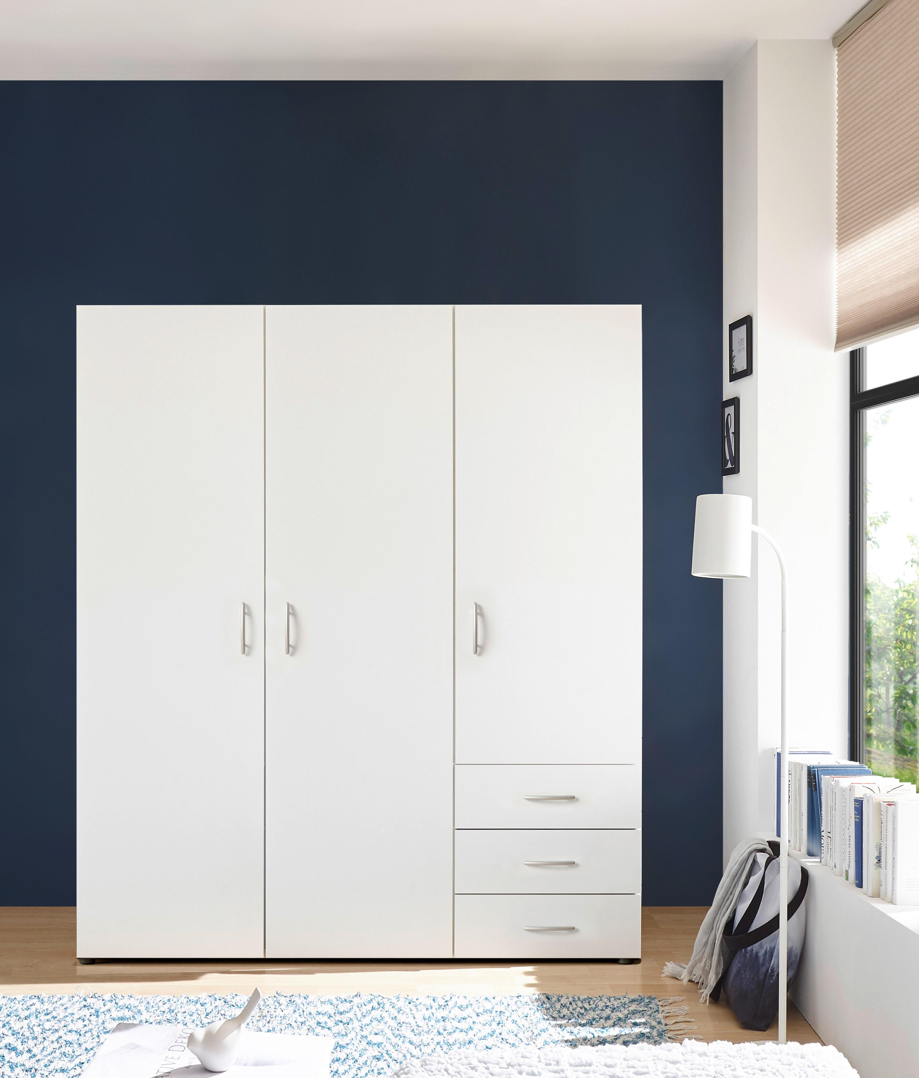 Drehtürenschrank mit Laden B: 150 cm Harry Weiß - Weiß, MODERN, Holzwerkstoff (150/176/51,3cm) - MID.YOU
