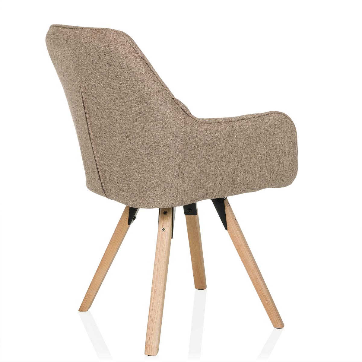 Armlehnstuhl Scandi Ted Beige B: 56 cm - Beige/Buchefarben, MODERN, Holz/Textil (56/84/62cm) - MID.YOU