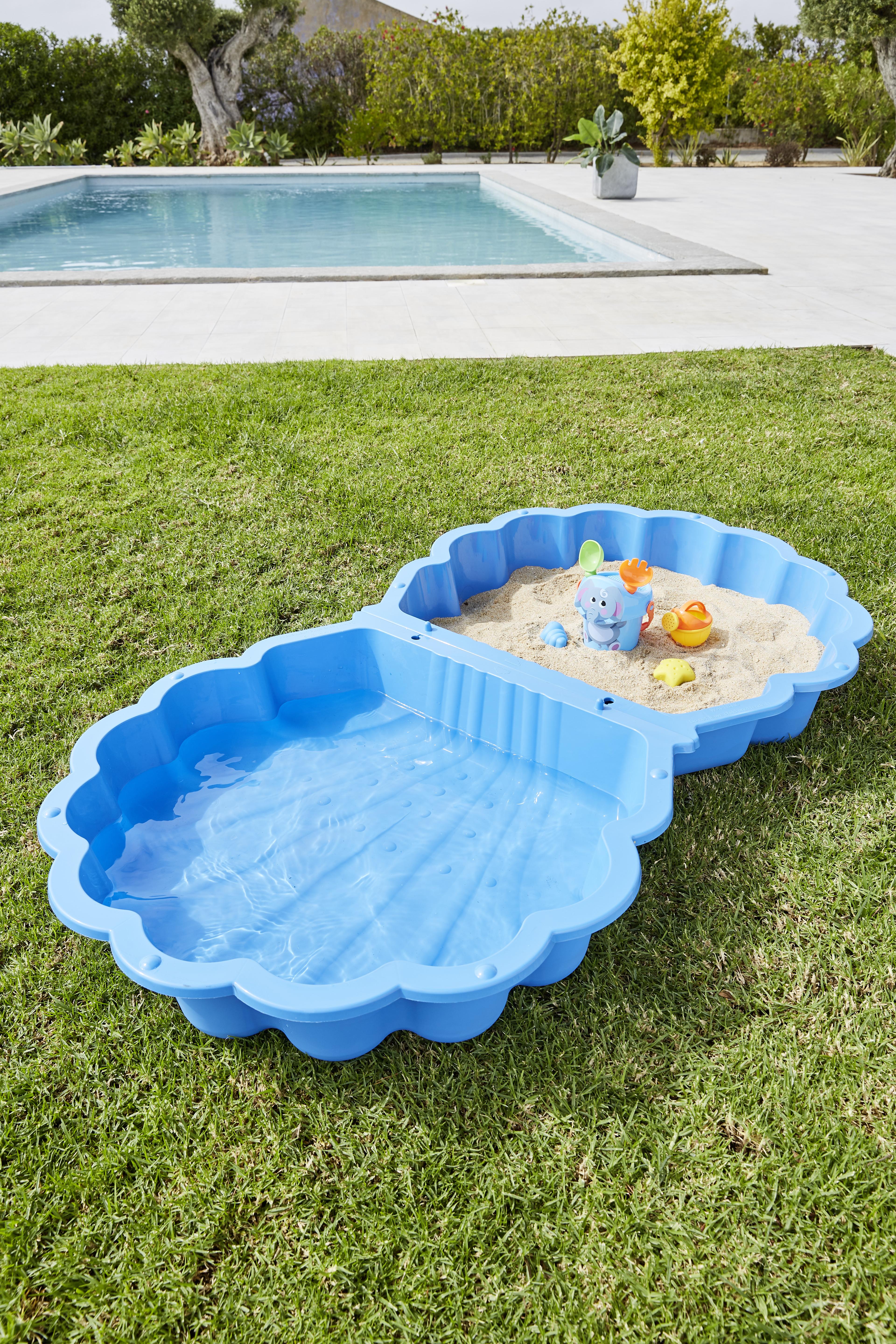 Sand- und Wassermuschel Neptune Blau, 87x79x20 cm - Blau, KONVENTIONELL, Kunststoff (87/79/20cm)