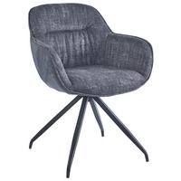 ŽIDLE S PODRUČKAMI NADJA - šedá/černá, Moderní, kov/textil (62/83/63cm) - Mömax