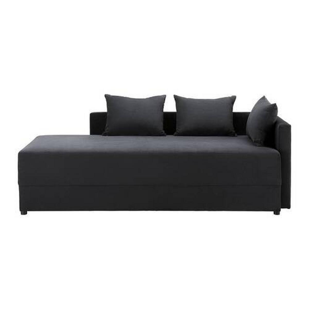 Pohovka ELEA černá - černá/tmavě šedá, Moderní, dřevo/textil (90/100/210cm)