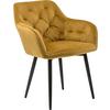 Armlehnstuhl Gelb B: 61 Cm - Gelb/Schwarz, MODERN, Textil/Metall (61/85/45cm) - Livetastic