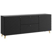 Lowboard Phuket Phuket 181 - Goldfarben/Schwarz, Trend, Holzwerkstoff (180/69,4/39cm) - P & B