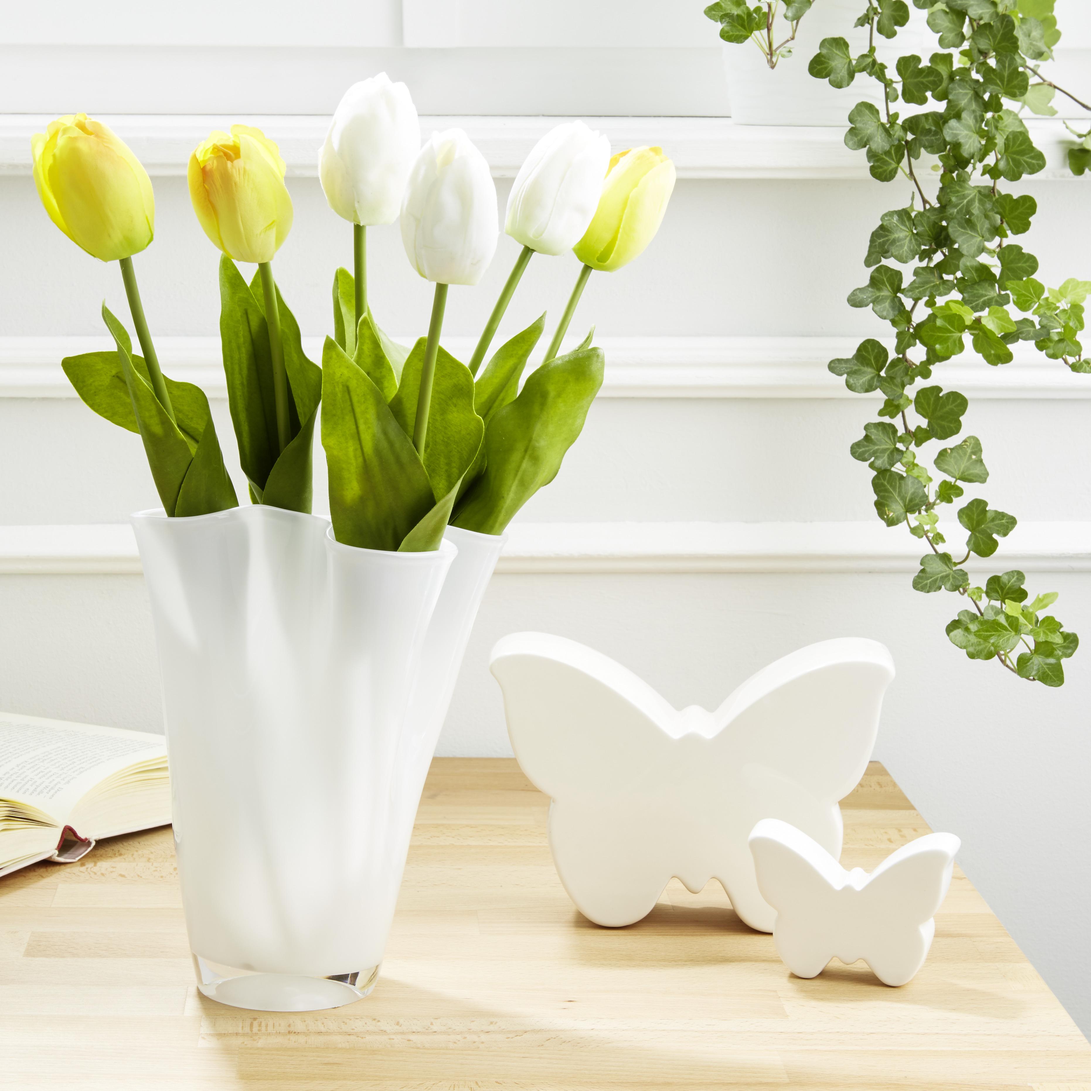 Váza Anika - biela, Moderný, sklo (18/25cm) - Modern Living
