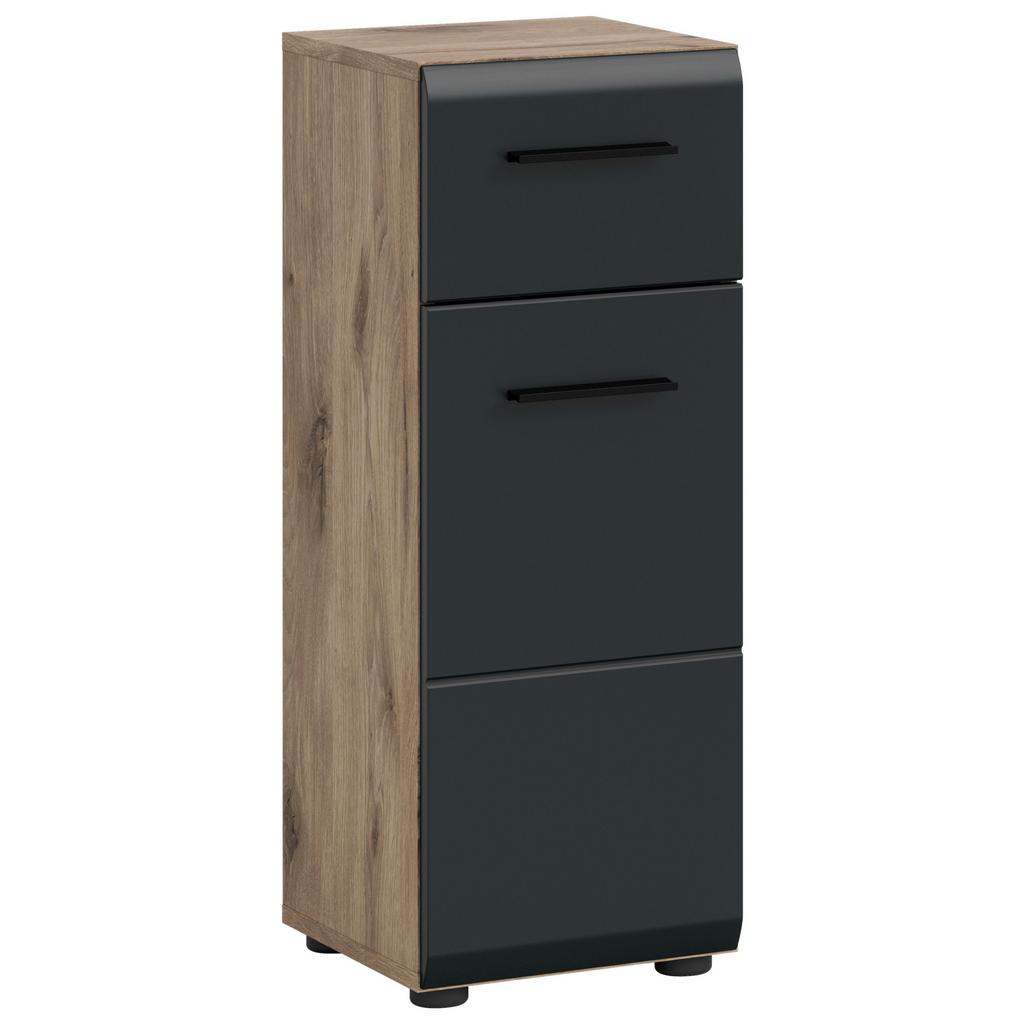 Midischrank Ice Schwarz/Eiche Dekor B: 30cm