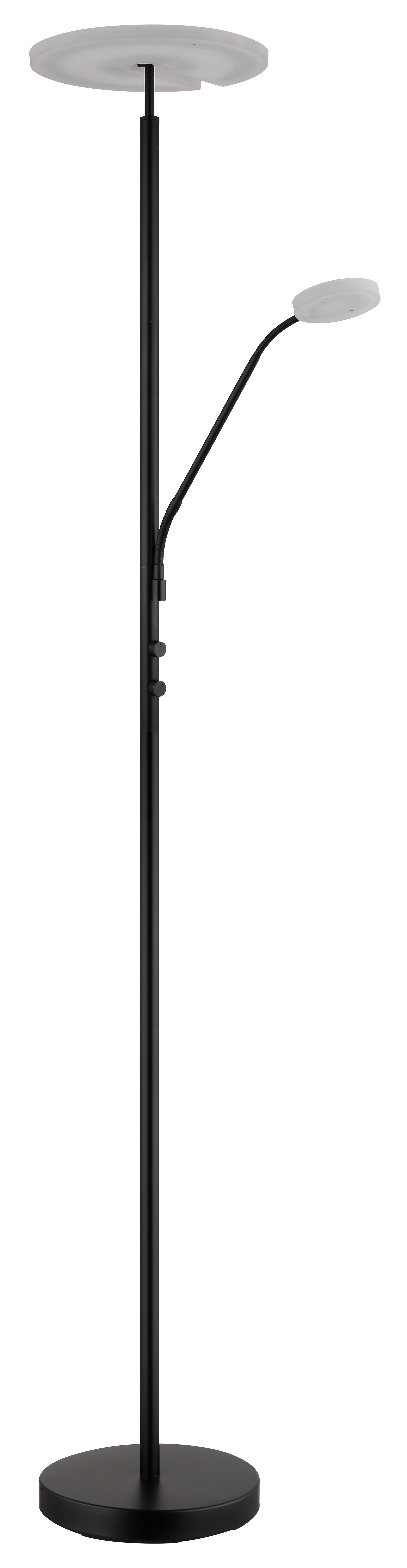 LED-Stehleuchte Stanford Klar Schwarz D: 30 cm - Klar/Schwarz, Design, Kunststoff/Metall (30/180cm) - Globo