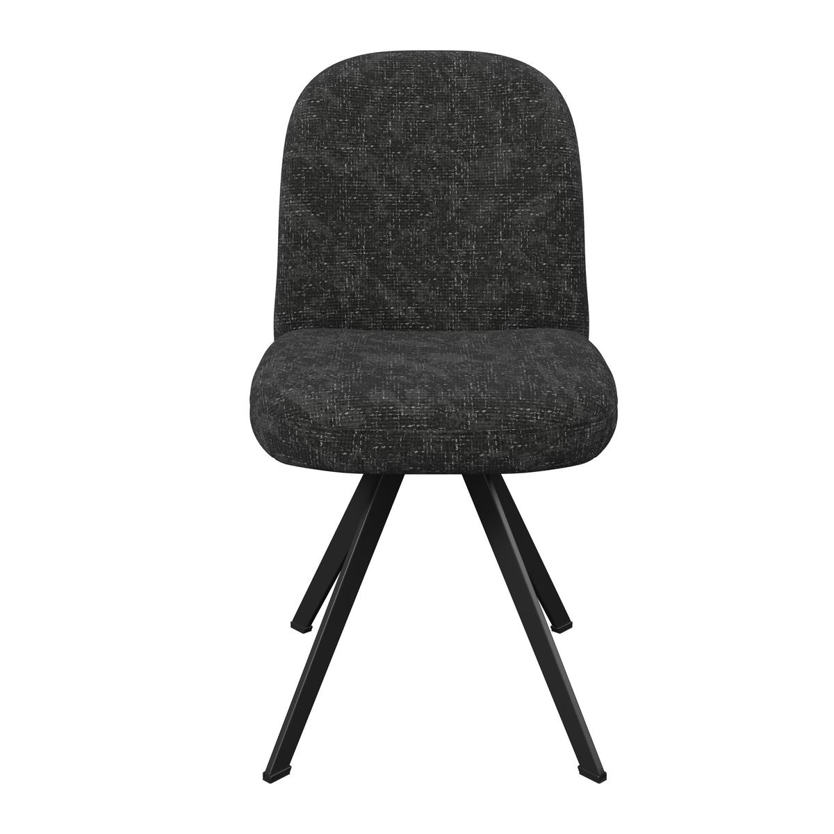 Stuhl grau/Metallbeine Ulmo 47/91/61 cm - Dunkelgrau/Schwarz, MODERN, Textil/Metall (47/91/61cm)