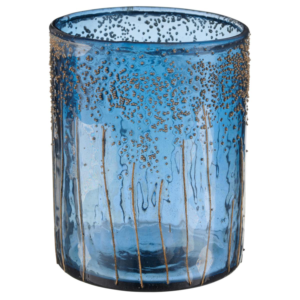 Teelichthalter Ben - Royalblau, Basics, Glas (10/10/13cm)