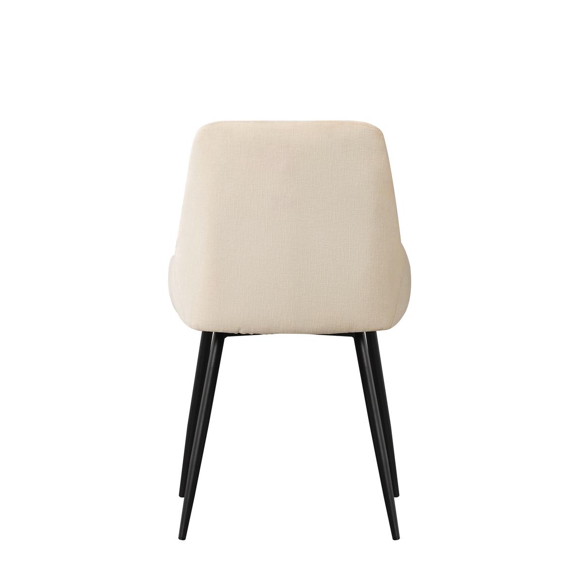 Stuhl-Set Cannes Creme/Weiß B: 52 cm - Creme/Schwarz, MODERN, Textil/Metall (52/86/44cm) - MID.YOU