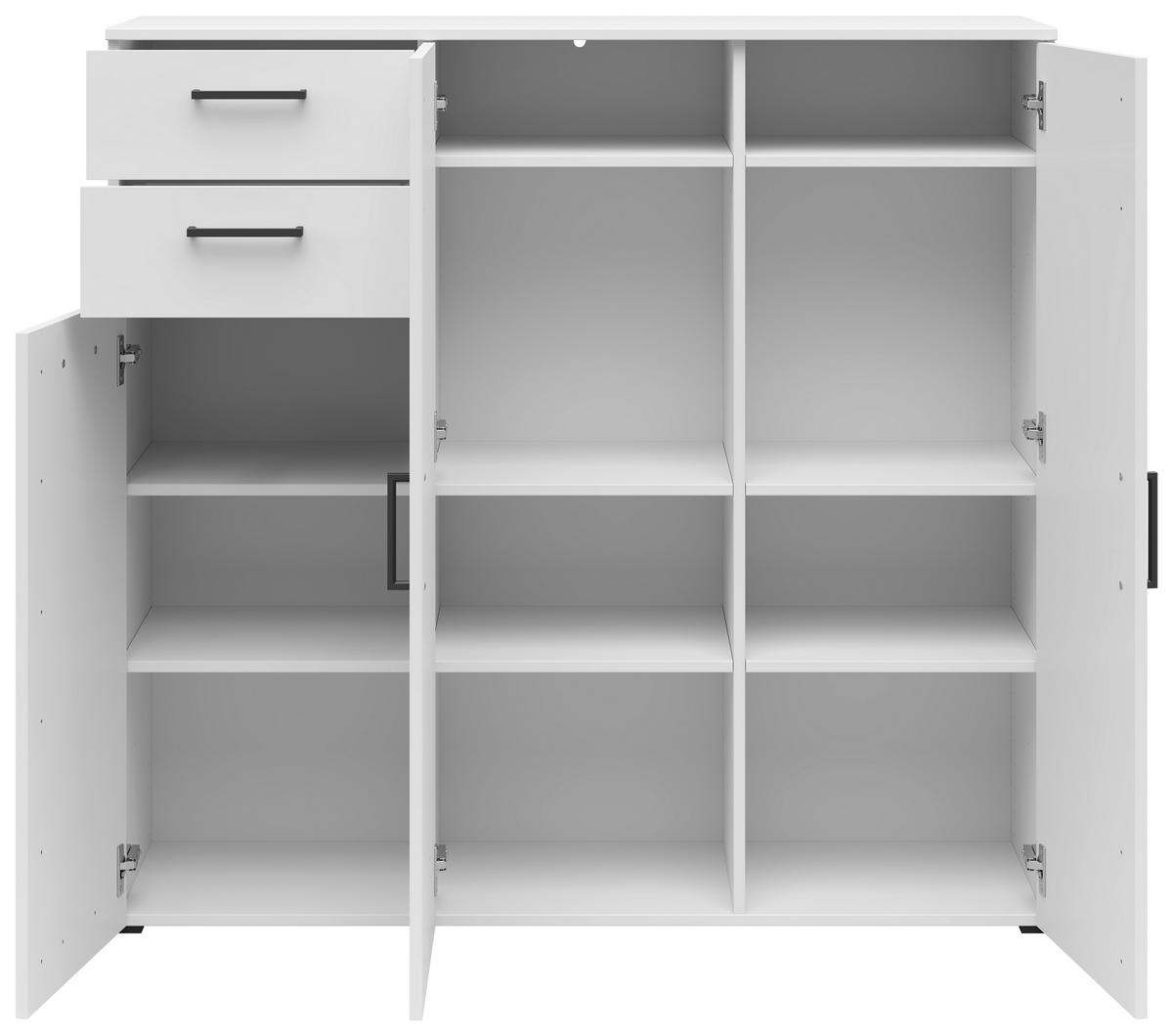 Komoda MULTISTAURAUM - čierna/biela, Modern, kompozitné drevo/plast (120/115/40cm)