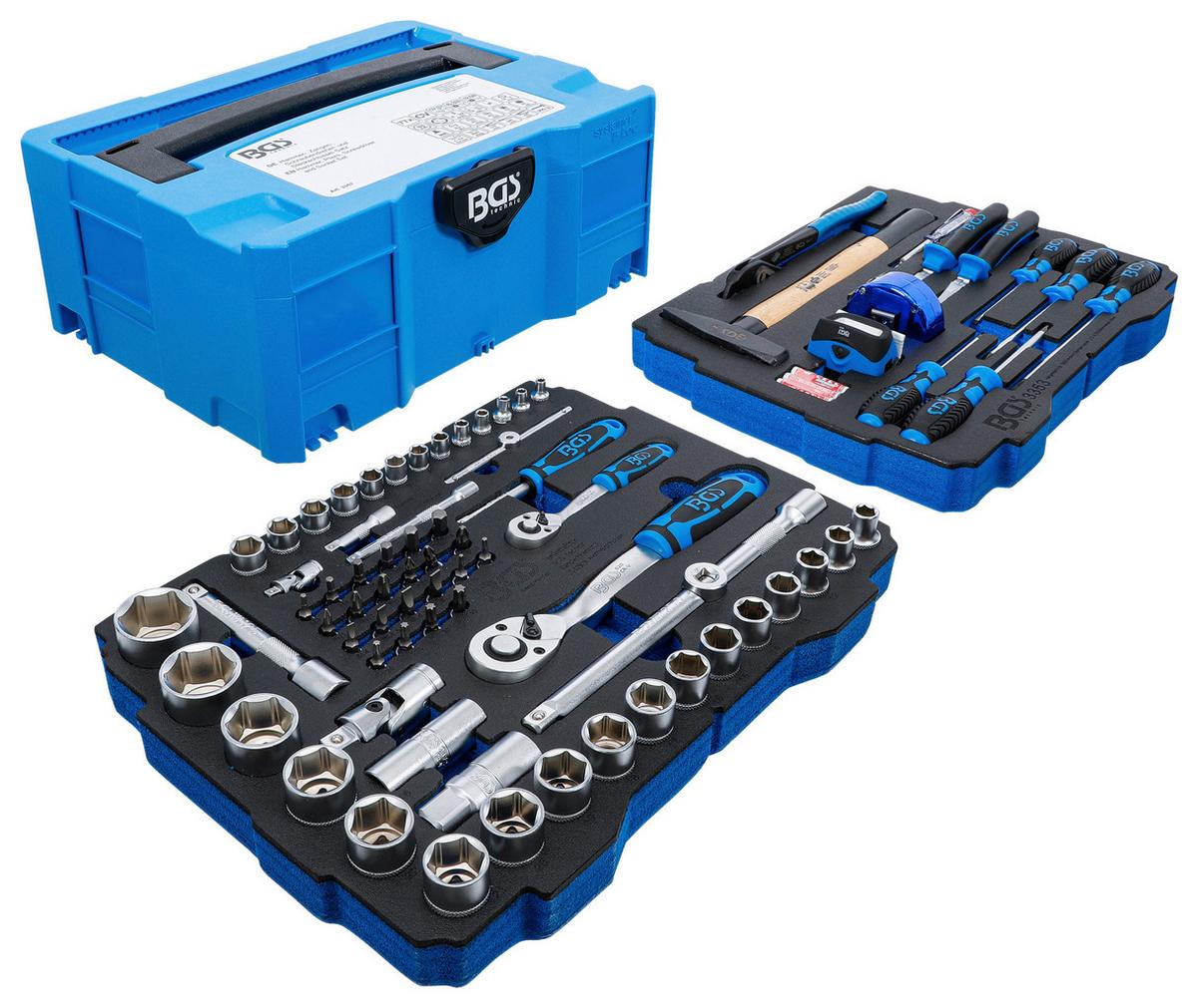 Steckschlüsselsatz Hammer-Zangen-Schraubendreher - Blau, Basics (41,8/30,3/16,6cm)