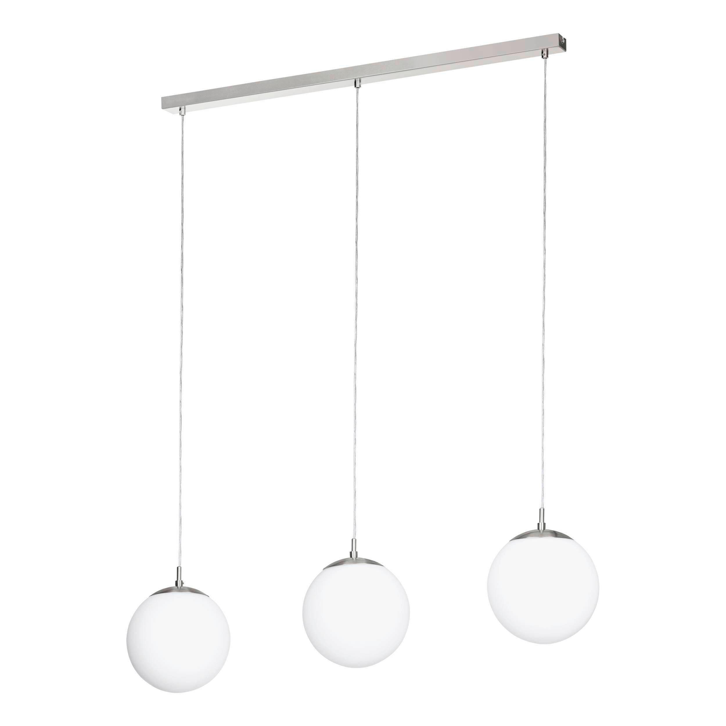 Pendelleuchte 900395 Rondo - Weiß/Nickelfarben, KONVENTIONELL, Glas/Metall (96/20/110cm) - Eglo