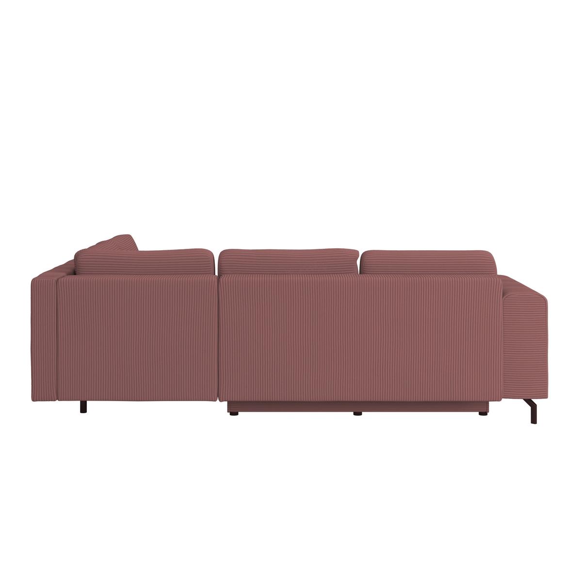 Rohová sedačka VENI, pravá, starorůžový manšestr - starorůžová/černá, Moderní, textil (272/210cm) - Ondega