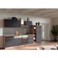 Küchenzeile Turin ohne Geräte B: 330cm Grau/Wotaneiche Dekor - Eiche Wotan/Grau, Design, Holzwerkstoff (330cm) - Held